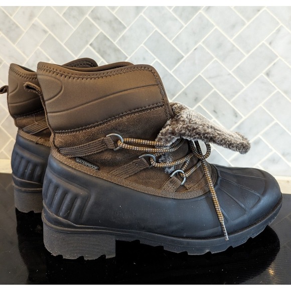 Baretraps Jayden Snow Boots Womens US 7.5 Black Brown Waterproof Thermal Leather - Picture 3 of 7